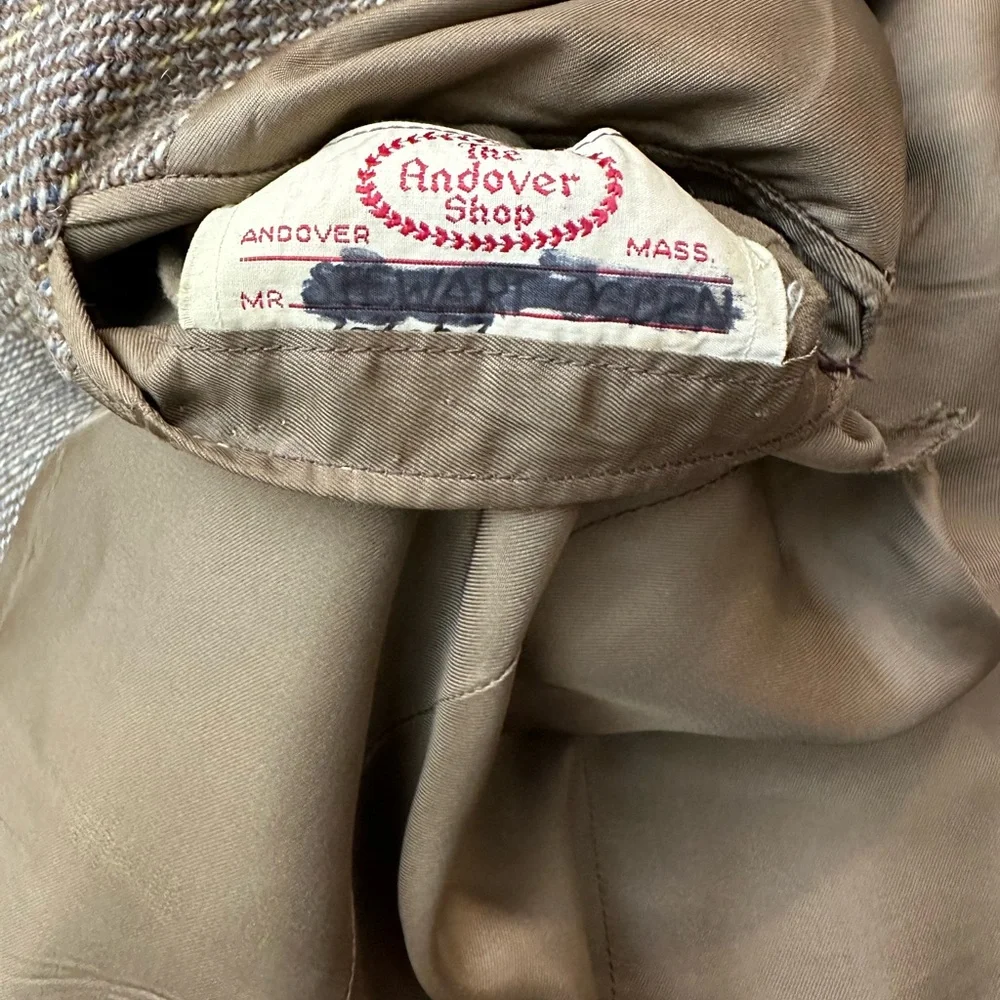 The Andover Shop Men’s Suit Blazer Striped Brown Tan